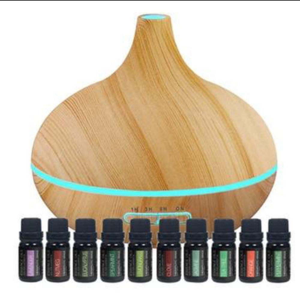 NIB Pure Daily Care Ultrasonic Aromatherapy Diffuser with 10 Pure Essential Oils